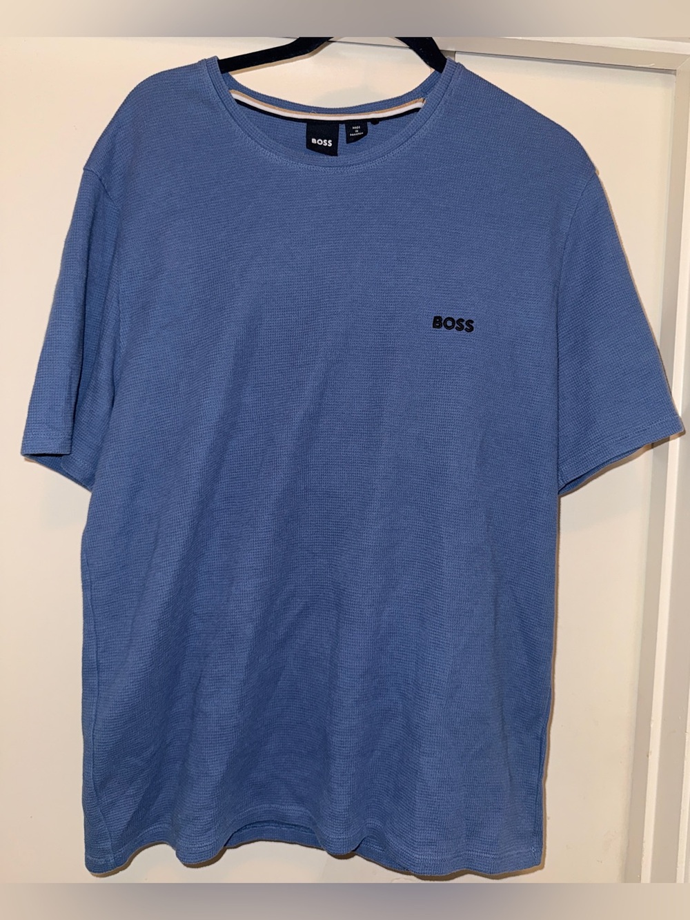 BOSS Short Sleeve Crewneck Tee in Light Blue with Logo
